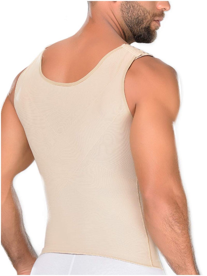 MD M&D 0060 Body Shaper Compression Shirt for Men | Faja Camisilla de Hombres Beige - Image 1